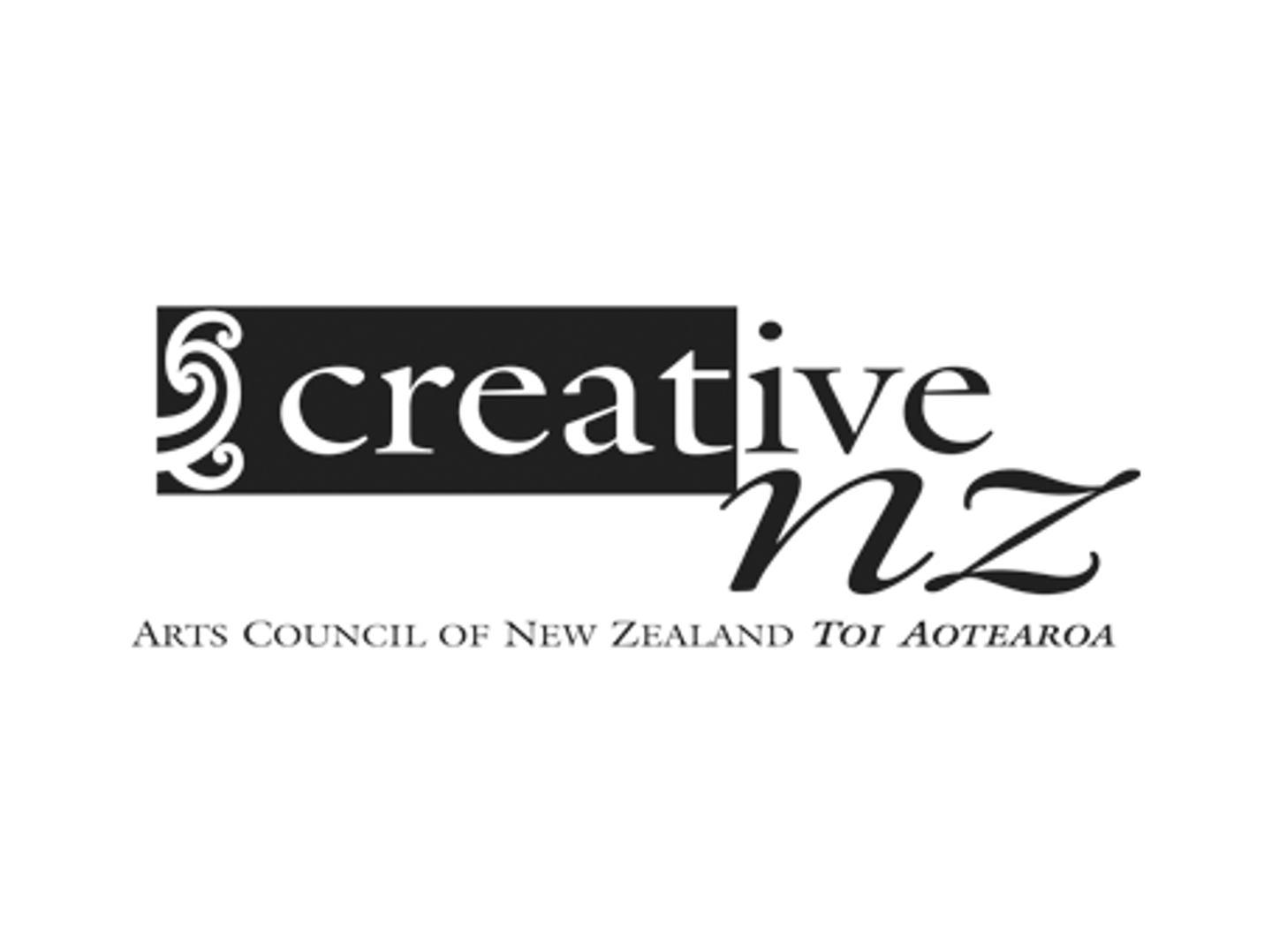 A black and white image of the Creative New Zealand logo. A black and white image of the Creative New Zealand logo.