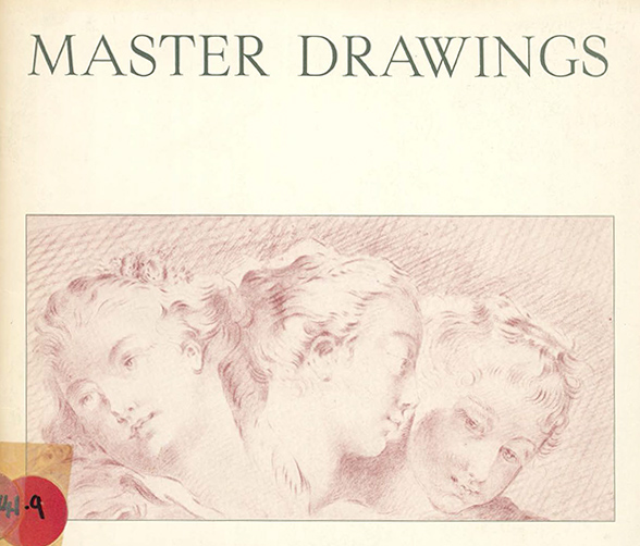 Catalogue cover, with text Master Drawings, and red tinted sketch of three women's faces Catalogue cover, with text Master Drawings, and red tinted sketch of three women's faces
